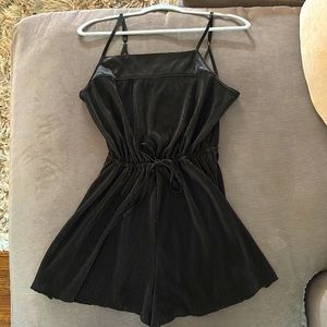 Black spaghetti strap romper